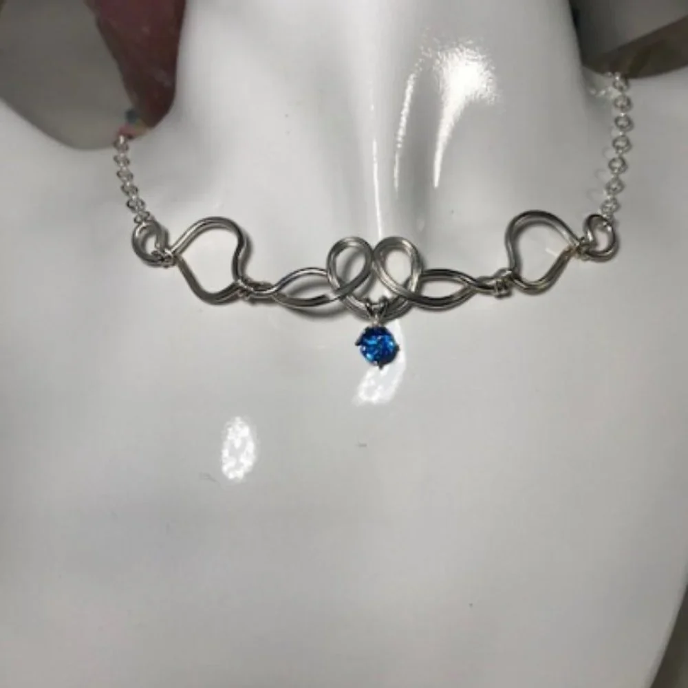 Ice Blue Topaz Sterling Silver Necklace- The Pixie Dust Necklace - Picture 2 of 6